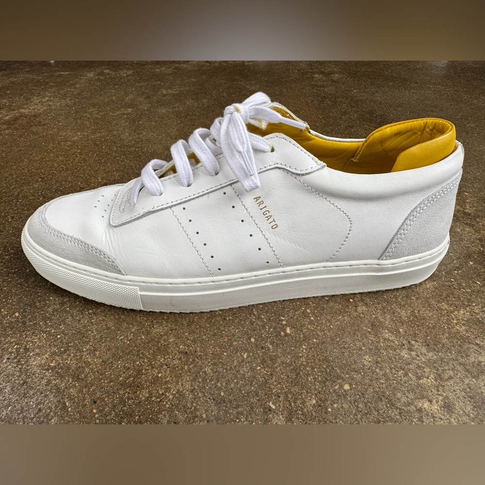 Axel Arigato White and Gray Leather Sneakers